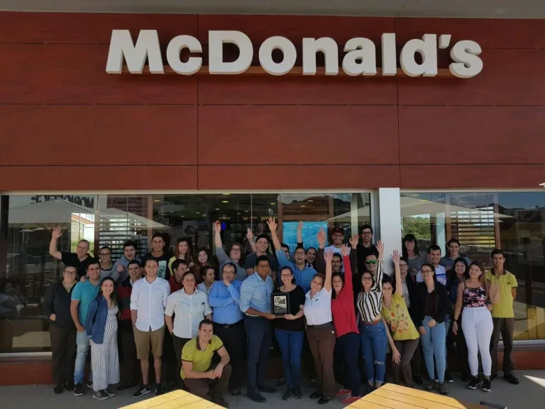 Award Given to Mcdonalds, with almost all the people that worked in there in 2017